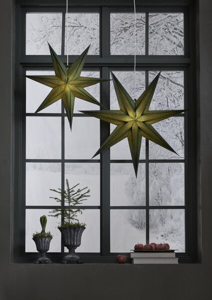 Závěsná svítící hvězda Holly Green 75 cm