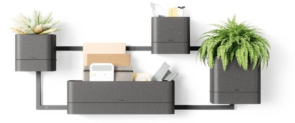 Závesné plastové kvetináče na bylinky v súprave 4 ks Cubiko – Umbra