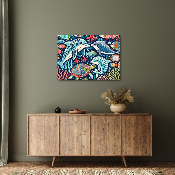 Obraz – Kreslené vodné zvieratká (70x50 cm)