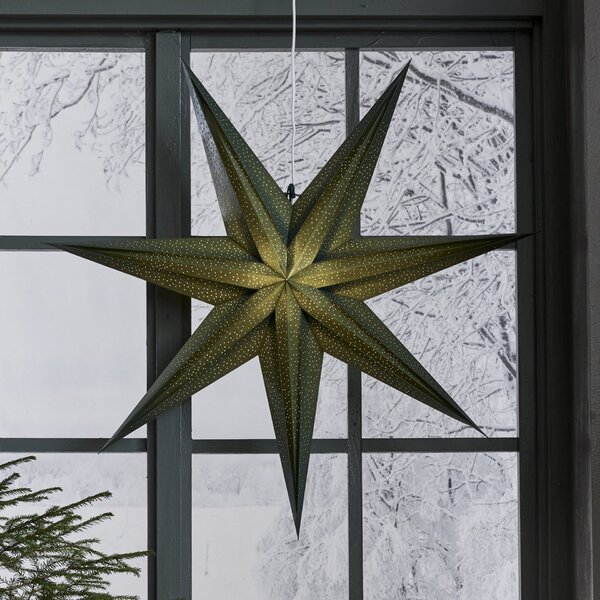Závěsná svítící hvězda Holly Green 75 cm