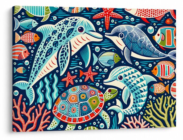 Obraz – Kreslené vodné zvieratká (70x50 cm)