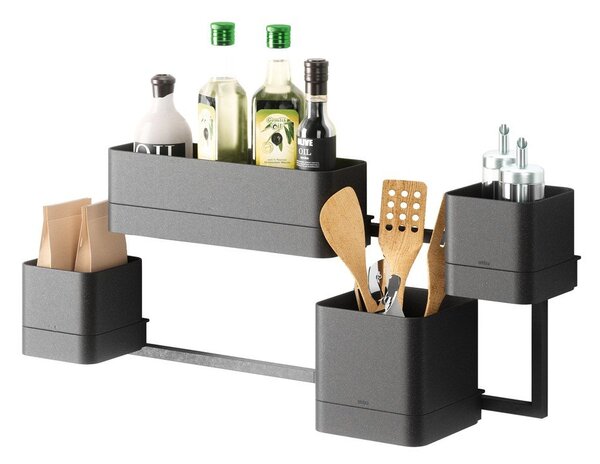 Závesné plastové kvetináče na bylinky v súprave 4 ks Cubiko – Umbra