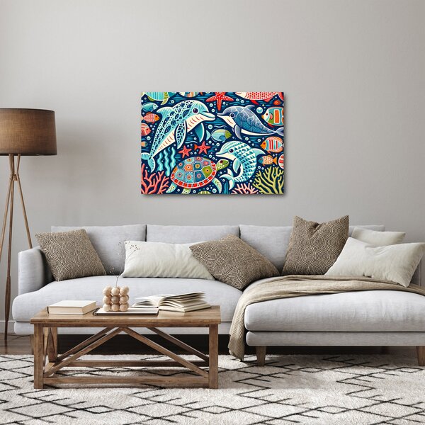 Obraz – Kreslené vodné zvieratká (70x50 cm)