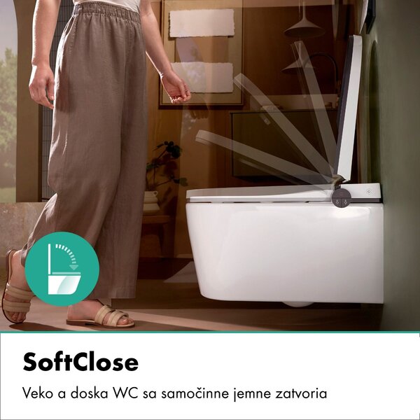 Hansgrohe LavaPura Element S - Závesná sprchová toaleta, uplná sada, AquaHelix Flush, SmartClean, HygieneEffect, biela 63021450