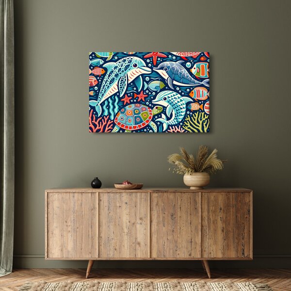 Obraz – Kreslené vodné zvieratká (90x60 cm)