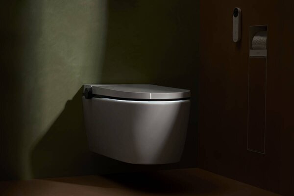 Hansgrohe LavaPura Element S - Závesná sprchová toaleta, uplná sada, AquaHelix Flush, SmartClean, HygieneEffect, biela 63021450