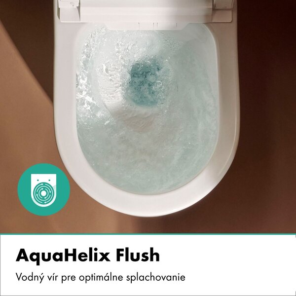 Hansgrohe LavaPura Element S - Závesná sprchová toaleta, uplná sada, AquaHelix Flush, SmartClean, HygieneEffect, biela 63021450
