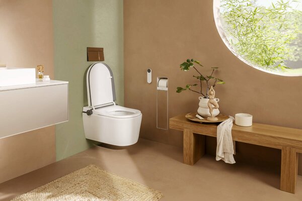 Hansgrohe LavaPura Element S - Závesná sprchová toaleta, uplná sada, AquaHelix Flush, SmartClean, HygieneEffect, biela 63021450