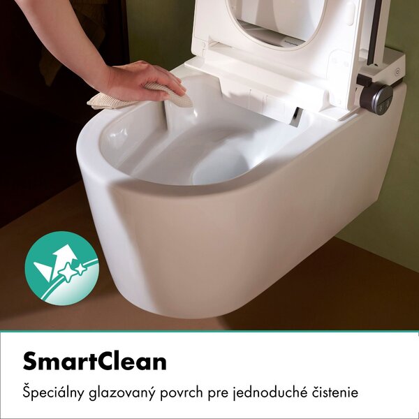 Hansgrohe LavaPura Element S - Závesná sprchová toaleta, uplná sada, AquaHelix Flush, SmartClean, HygieneEffect, biela 63021450