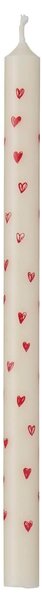 Sviečka Taper Red Hearts 20 cm
