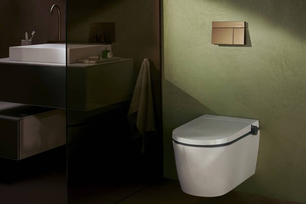 Hansgrohe LavaPura Element S - Závesná sprchová toaleta, uplná sada, AquaHelix Flush, SmartClean, HygieneEffect, biela 63021450