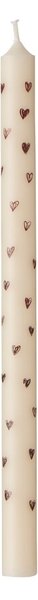 Sviečka Taper Brown Hearts 20 cm