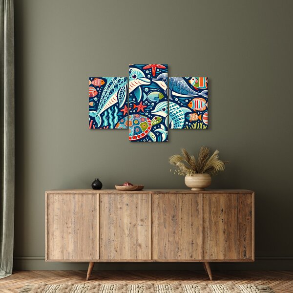 Obraz – Kreslené vodné zvieratká (90x60 cm)