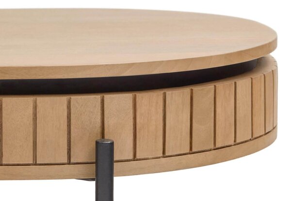 MUZZA Konferenčný stolík licia 130 x 65 cm prírodný