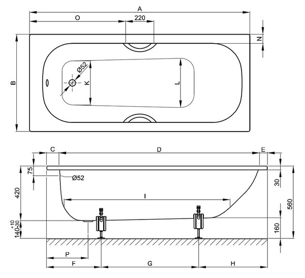 Bette BetteForm - Vaňa 1600x700 mm, biela 2942-000