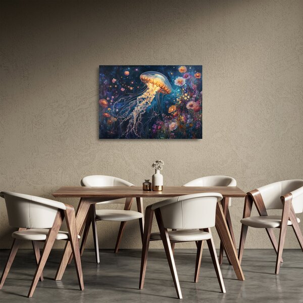 Sklenený obraz - Magická medúza (70x50 cm)