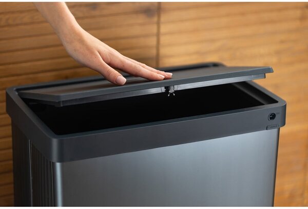Sivý dotykový odpadkový kôš z recyklovaného plastu 54 l Verto High – Curver