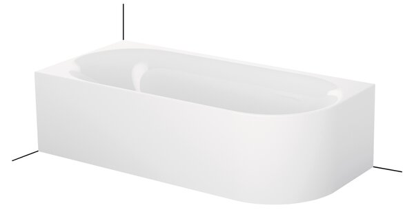 Bette BetteLux Oval IV Silhouette - Vaňa do ľavého rohu 1750x800 mm, BetteGlaze Plus, biela 3425-000CERVS,PLUS