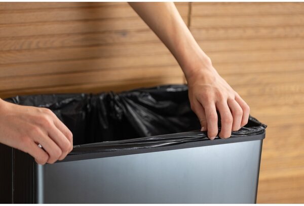 Sivý dotykový odpadkový kôš z recyklovaného plastu 54 l Verto High – Curver
