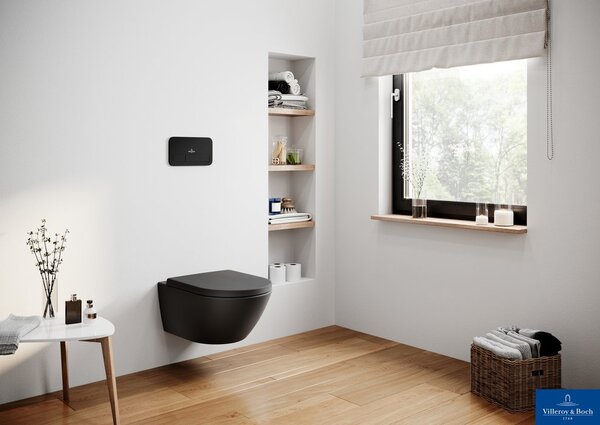 Villeroy & Boch Subway 3.0 - WC sedátko s poklopom QuickRelease SoftClosing, Pure Black 8M42S1R7