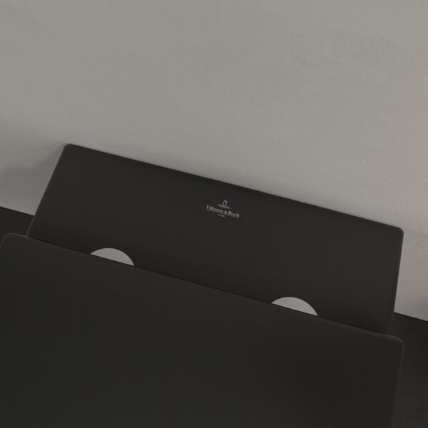 Villeroy & Boch Subway 2.0 - Závesné WC, Rimless, s DirectFlush, Pure Black CeramicPlus 5614R0R7