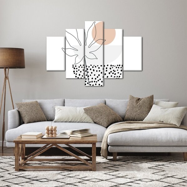 Obraz - Line art kvety N⁰3 (150x105 cm)