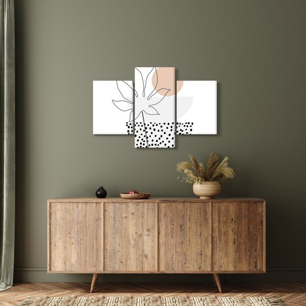 Obraz - Line art kvety N⁰3 (90x60 cm)