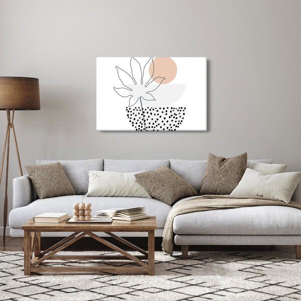 Obraz - Line art kvety N⁰3 (90x60 cm)