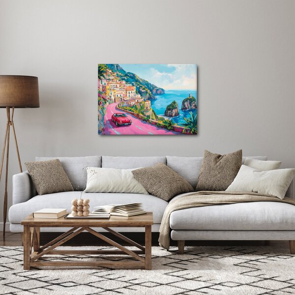 Obraz - Ružová cesta na pobreží (70x50 cm)
