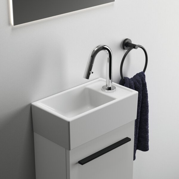 Ideal Standard i.life S - Umývadielko 370x210 mm, otvor vpravo, biela E211201