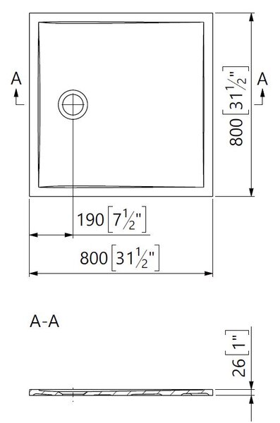 Vima 141 - Sprchová vanička 800x800 mm, biela