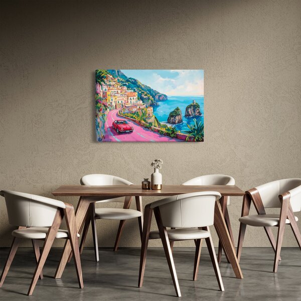 Obraz - Ružová cesta na pobreží (90x60 cm)