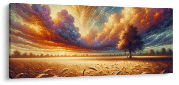 Obraz – Strom na poli (120x50 cm)