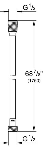 GROHE Silverflex - Sprchová hadica Twistfree 1750, Hard Graphite 28388A00