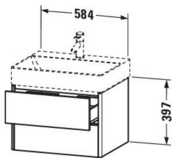 Duravit XSquare - Závesná skrinka pod umývadlo 584x460 mm, čierny dub matný XS416101616
