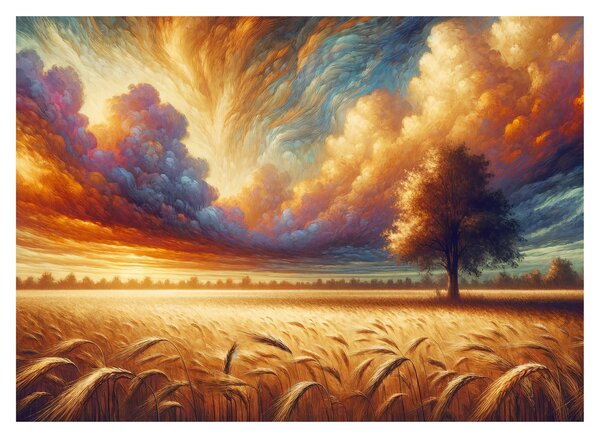 Obraz – Strom na poli (70x50 cm)