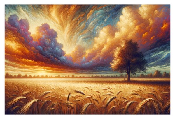 Obraz – Strom na poli (90x60 cm)