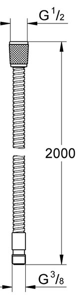 GROHE VitalioFlex Metal - Kovová sprchová hadica 2000 mm, chróm 22116000