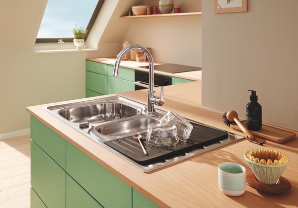 GROHE K200 - Nerezový kuchynský drez, kartáčovaná nerezová oceľ 31564SD1
