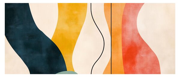 Obraz - Minimalistická farebná ilustrácia II. (120x50 cm)