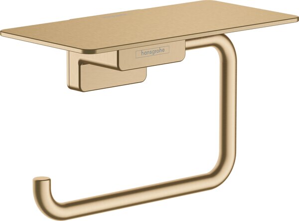 Hansgrohe AddStoris Q - Držiak na toaletný papier s poličkou, kartáčovaný bronz 41772140