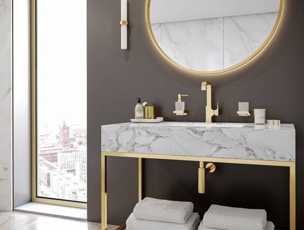 Hansgrohe AddStoris Q - Dávkovač tekutého mydla, kartáčovaný bronz 41745140
