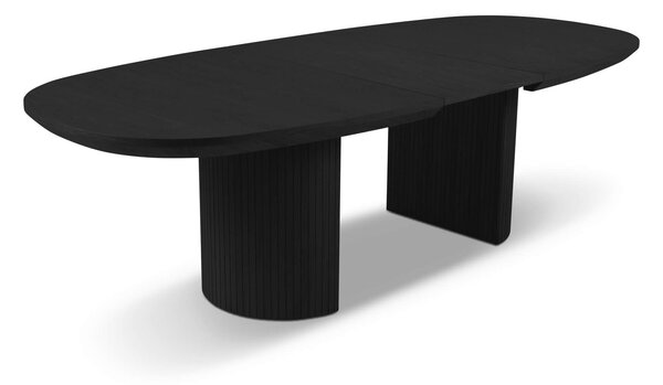 MUZZA Rozkladací jedálenský stôl Rondo 200 (300) x 110 cm čierny