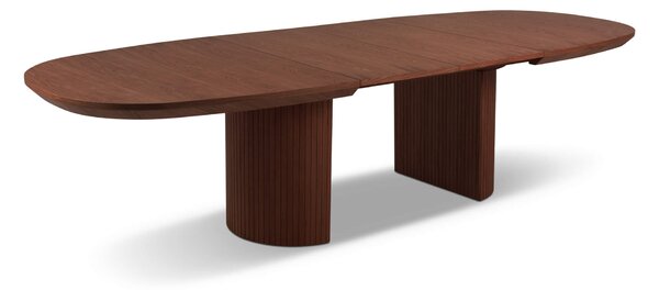 MUZZA Rozkladací jedálenský stôl Rondo 200 (300) x 110 cm hnedý