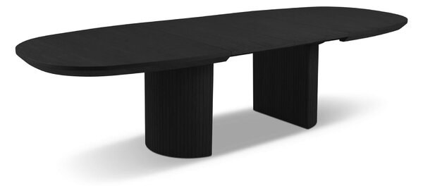 MUZZA Rozkladací jedálenský stôl Rondo 200 (300) x 110 cm čierny