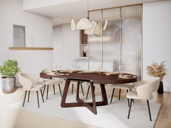 MUZZA Rozkladací jedálenský stôl Austin 130 (230) x 130 cm hnedý