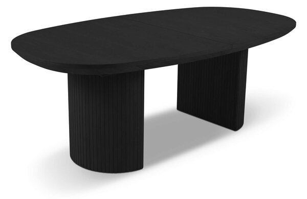 MUZZA Rozkladací jedálenský stôl Rondo 200 (300) x 110 cm čierny