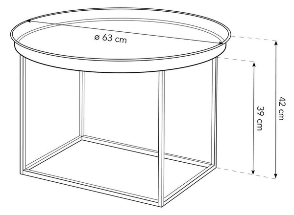 MUZZA Konferenčný stolík Amaca ⌀63 cm čierny