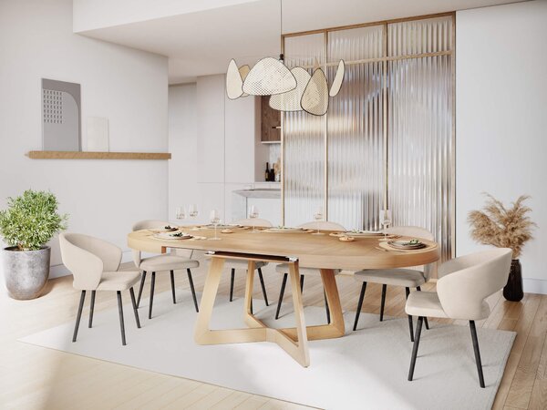 MUZZA Rozkladací jedálenský stôl Austin 130 (230) x 130 cm prírodný