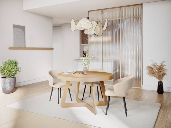 MUZZA Rozkladací jedálenský stôl Austin 130 (230) x 130 cm prírodný